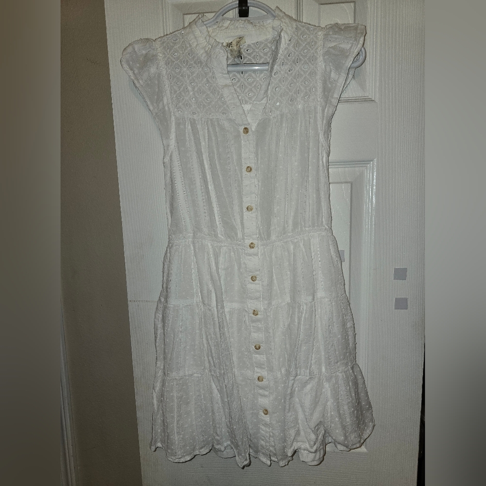 Blue Pepper Dress, Small, White